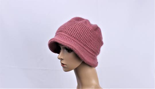 Head Start cashmere lined cloche with peak pink STYLE : HS/4946PNK
